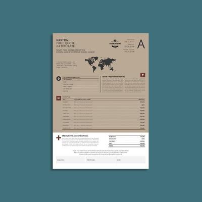 Karton Price Quote A4 Template