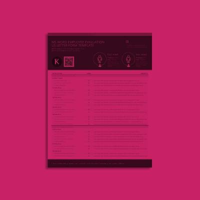 MS Word Employee Evaluation US Letter Form Template
