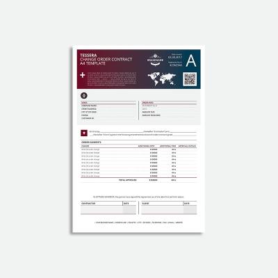 Tessera Change Order Contract A4 Template