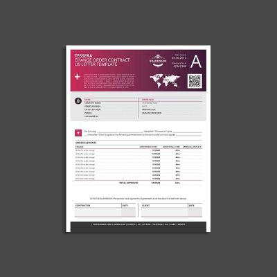 Tessera Change Order Contract US Letter Template