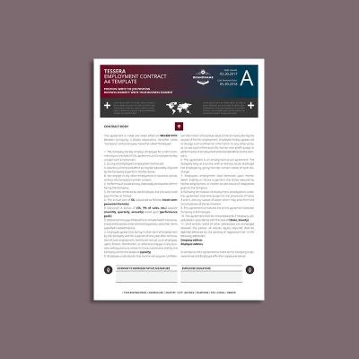 Tessera Employment Contract A4 Template