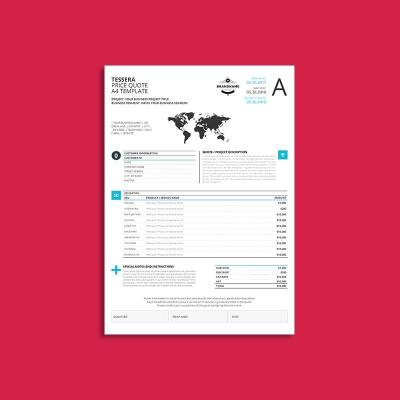 Tessera Price Quote A4 Template