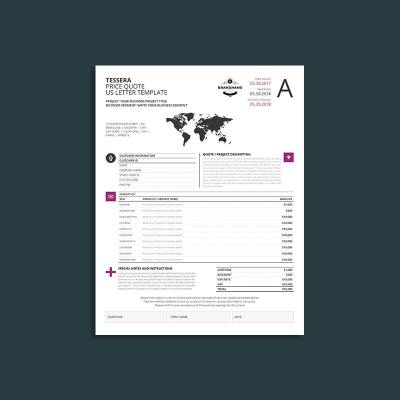 Tessera Price Quote US Letter Template