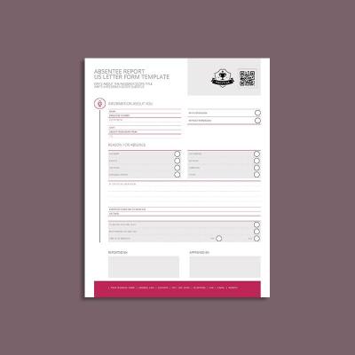 Absentee Report US Letter Form Template