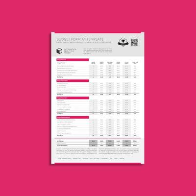 Budget Form A4 Template