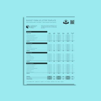 Budget Form US Letter Template
