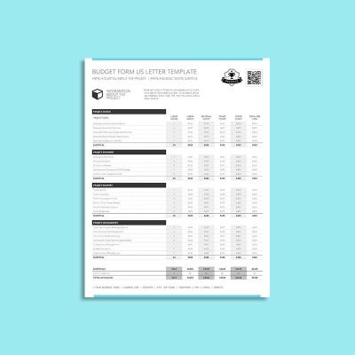 Budget Form US Letter Template
