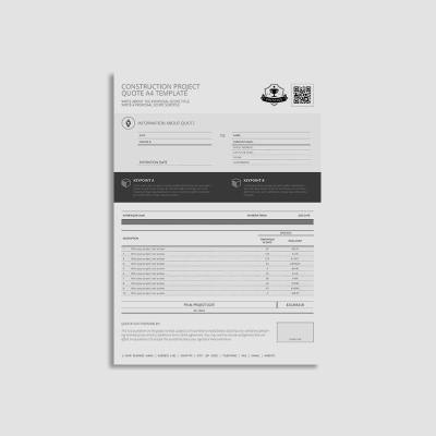 Construction Project Quote A4 Template