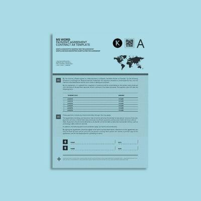 MS Word Payment Agreement Contract A4 Template