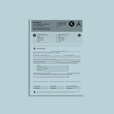 MS Word Tutoring Contract A4 Template