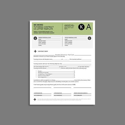 MS Word Tutoring Contract US Letter Template