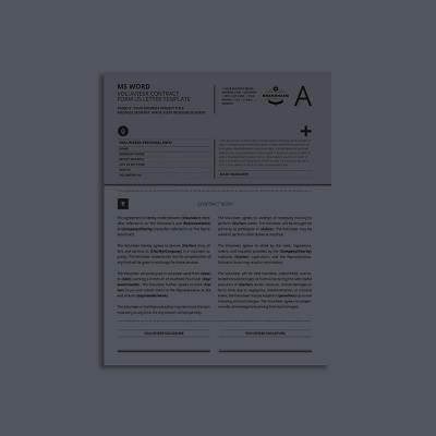 MS Word Volunteer Contract Form US Letter Template
