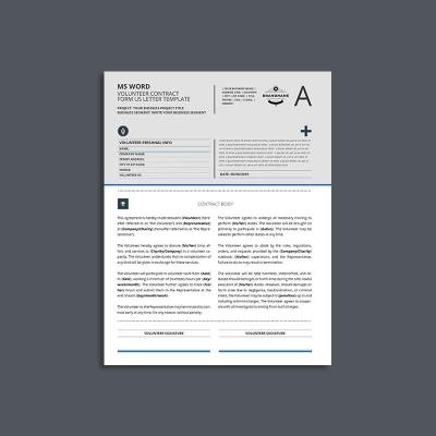 MS Word Volunteer Contract Form US Letter Template