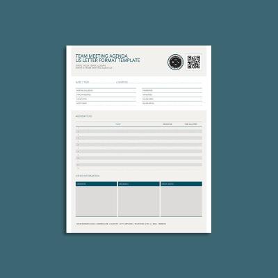 Team Meeting Agenda US Letter Template