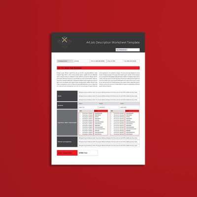 A4 Job Description Worksheet Template