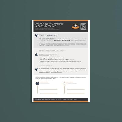 Confidentiality Agreement Business A4 Format
