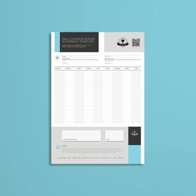 Daily Expense Report A4 Format Template