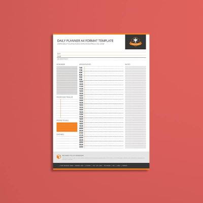 Daily Planner A4 Format Template