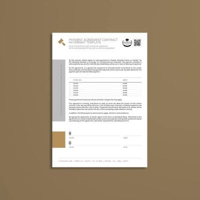 Payment Agreement Contract A4 Format Template