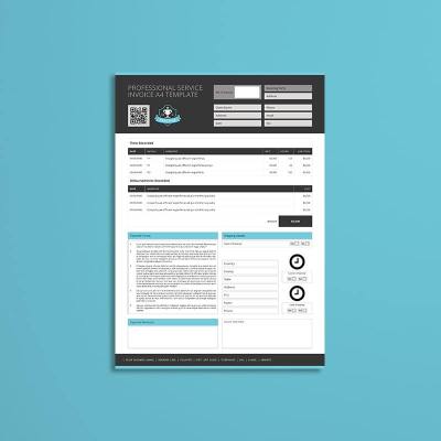 Professional Service Invoice A4 Template