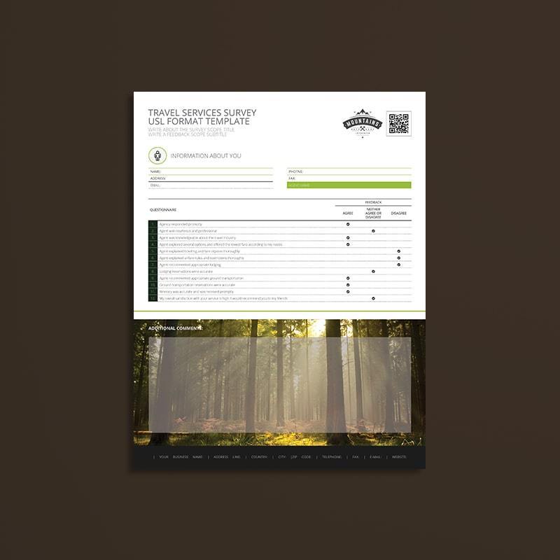Travel Services Survey USL Format Template