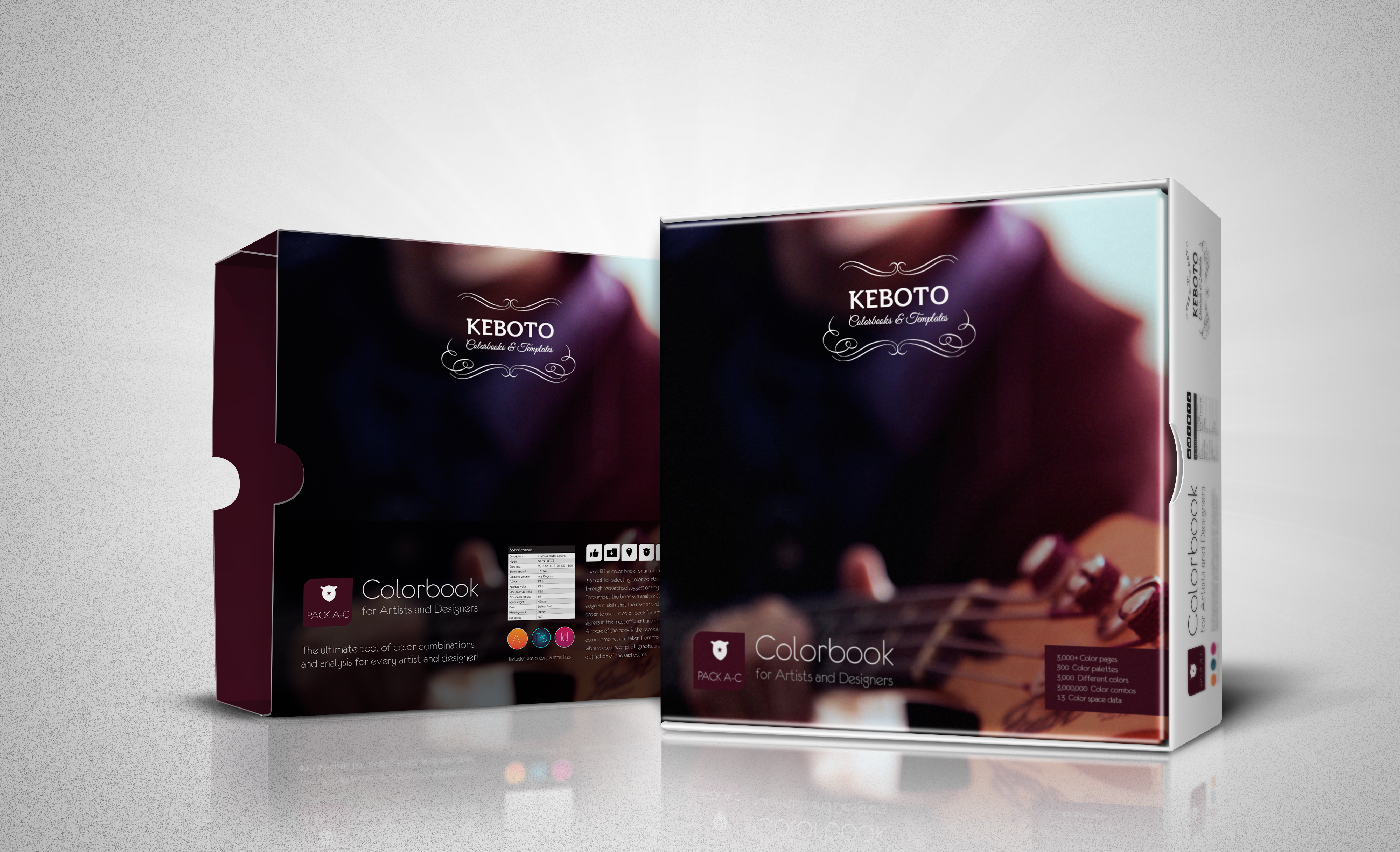 Colorbook for artist and designers PACK A-C Preview Mockup