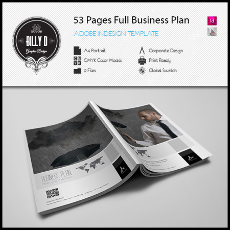 53 Pages Full Business Plan Template -A4 Portrait kfea