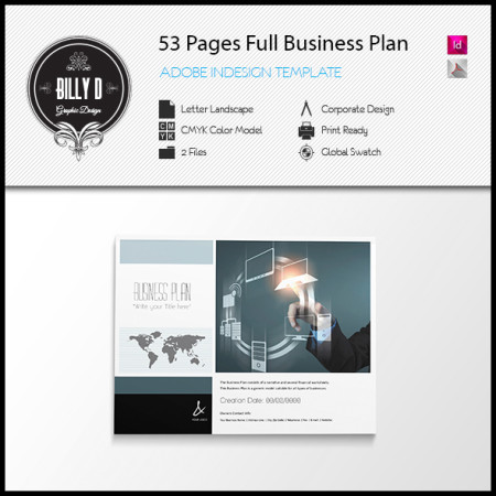 53 Pages Full Business Plan Template - Letter Landscape kfea