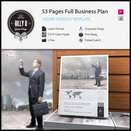 53 Pages Full Business Plan Template - Letter Portrait kfea