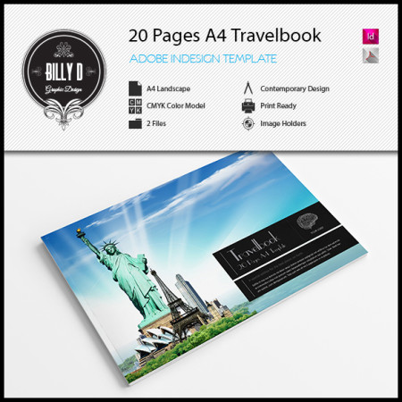 20 Pages A4 Travelbook Template kfea