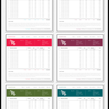 Business Invoice Square Templates - Preview Image 590