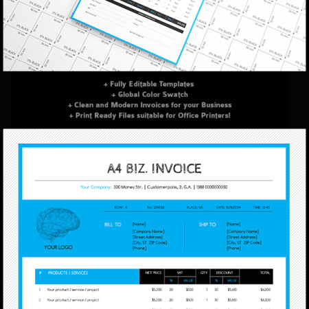 Elegant Business Invoice Template - Preview Image 590