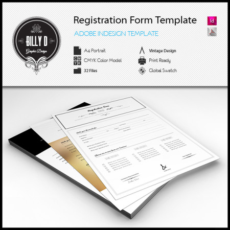 Registration Form A4 Template kfea