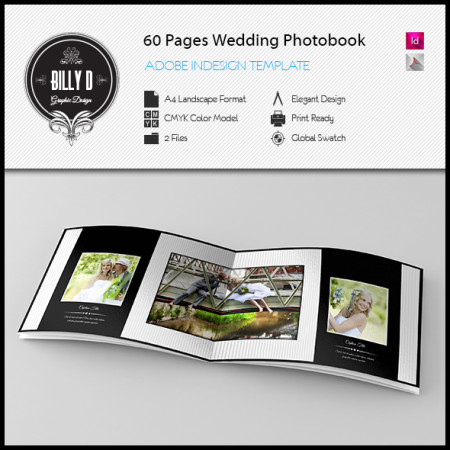 60 Pages  Wedding Photobook Template kfea