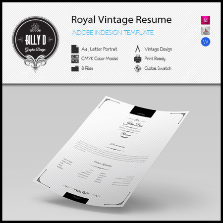 Royal Vintage Resume Template kfea