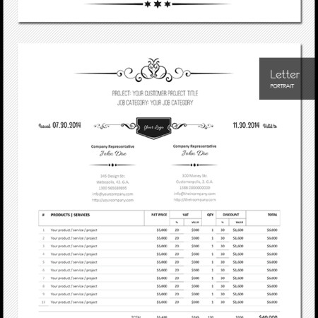 Vintage Business Invoice Template Preview Image 590x