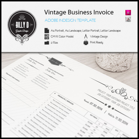 Vintage Business Invoice Template kfea