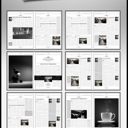Newspaper A3 Template Preview Image 590x