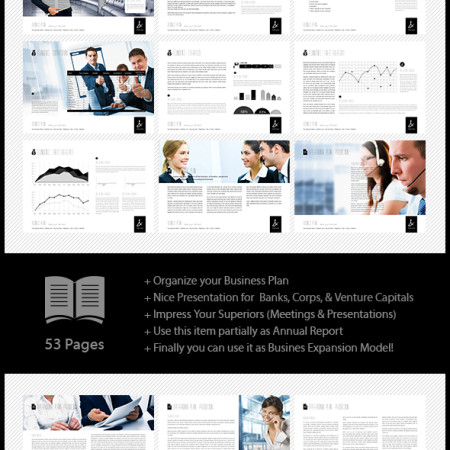 53 Pages Full Business Plan Template - A4 Landscape (eDoc) Preview Image 590x