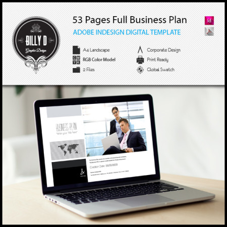 53 Pages Full Business Plan Template - A4 Landscape (eDoc) kfea