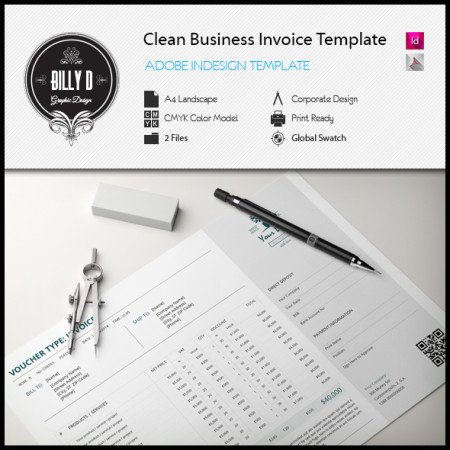 Clean Business Invoice Template kfea