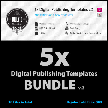 5x Digital Publishing Templates Bundle v2- kfea