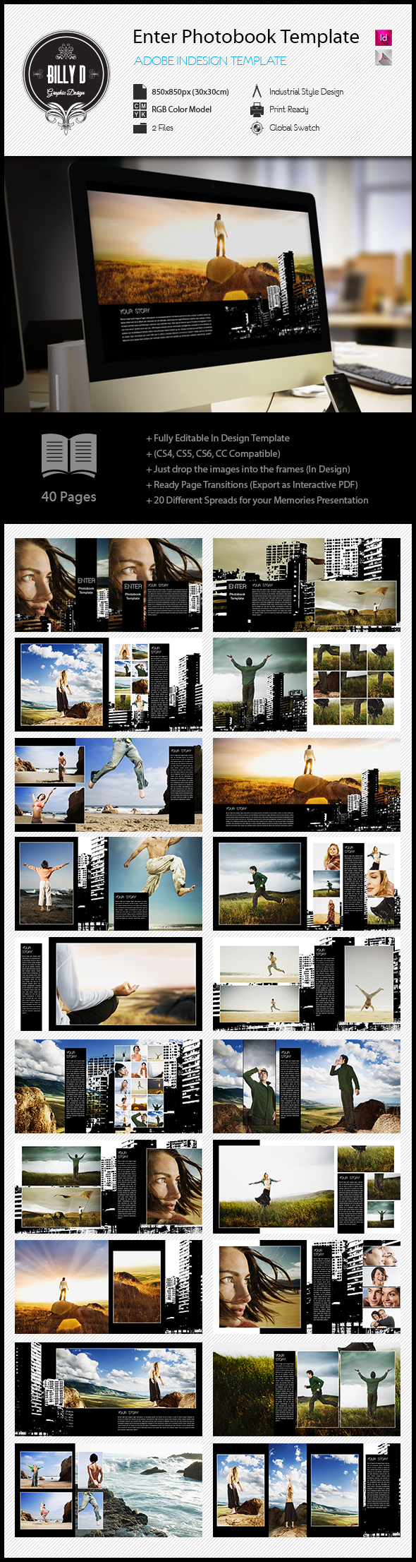 Enter - Digital Photobook Template Preview Image 590x