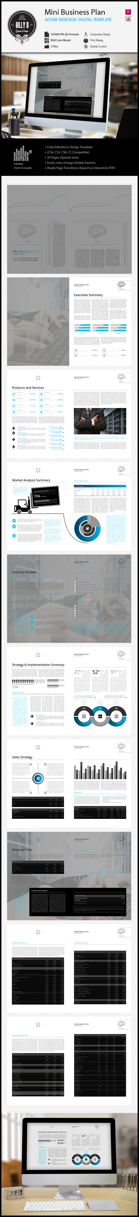 Mini Business Plan Digital Template Preview Image 590x