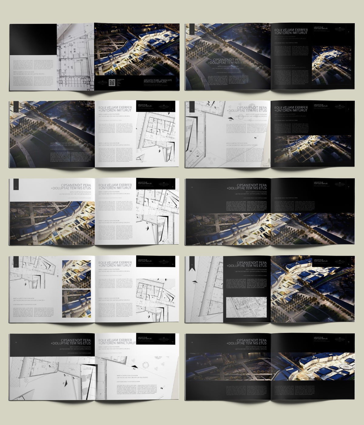 Architecture US Letter Landscape Portfolio - Layouts
