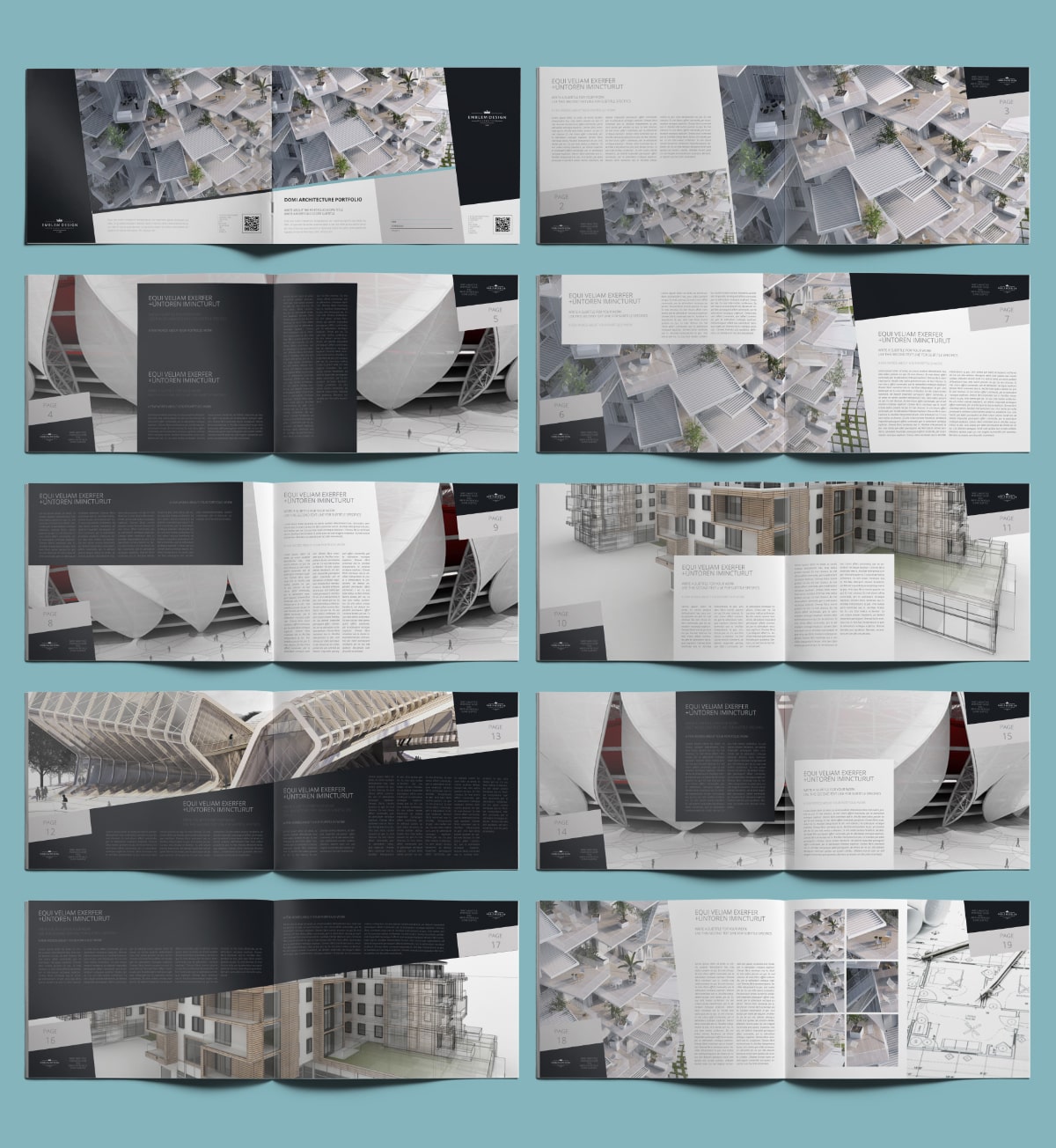 Domi Architecture Portfolio A4 Landscape - Layouts