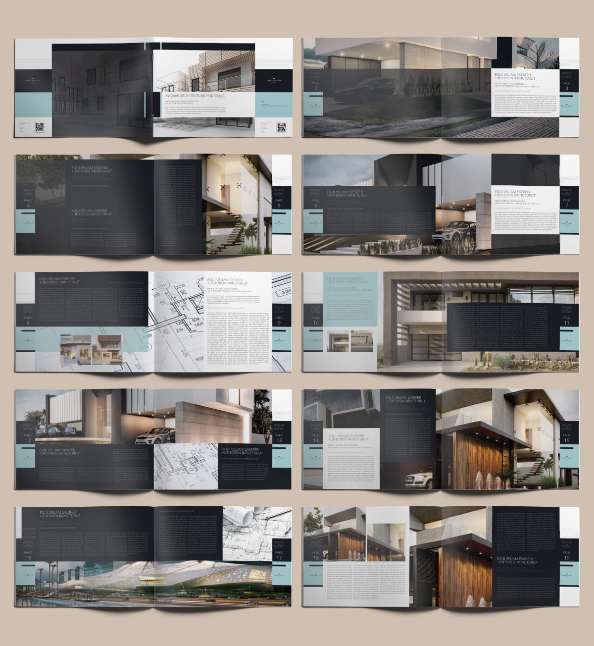 Kyonas Architecture Portfolio A4 Landscape - Layouts