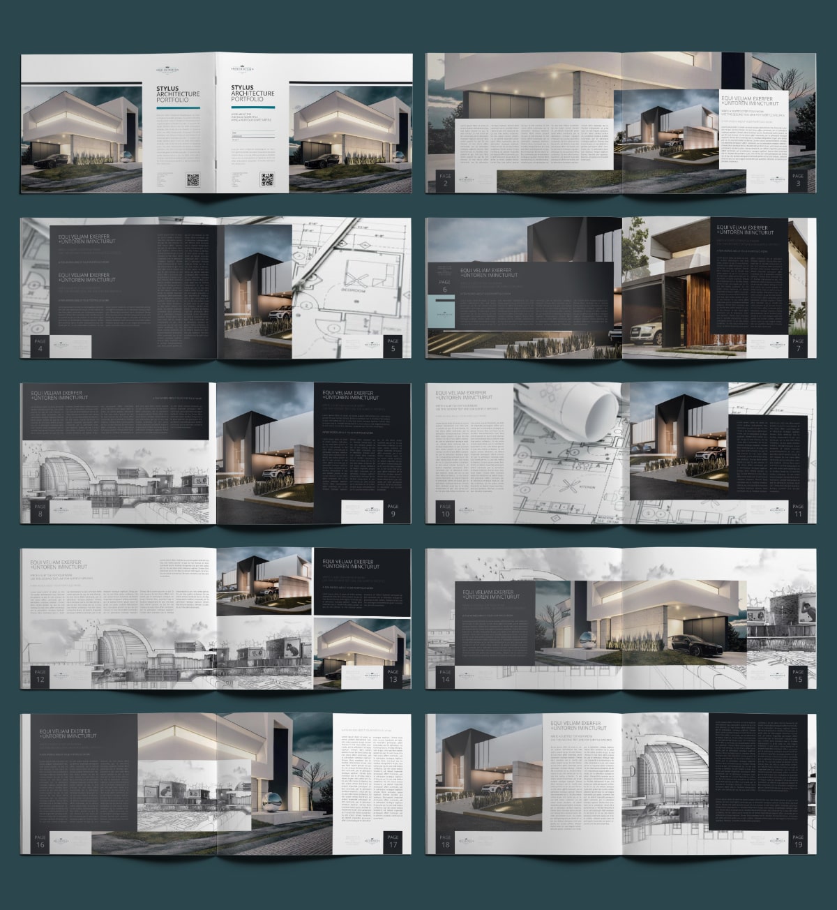 Stylus Architecture Portfolio A4 Landscape - Layouts