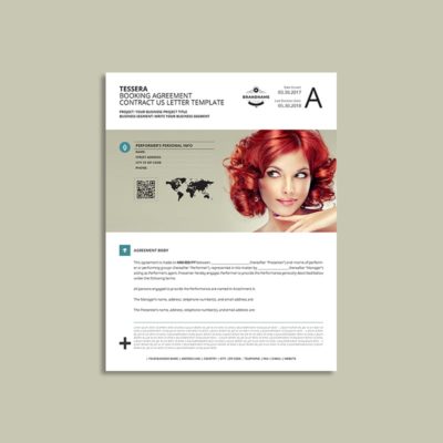Tessera Booking Agreement Contract US Letter Template
