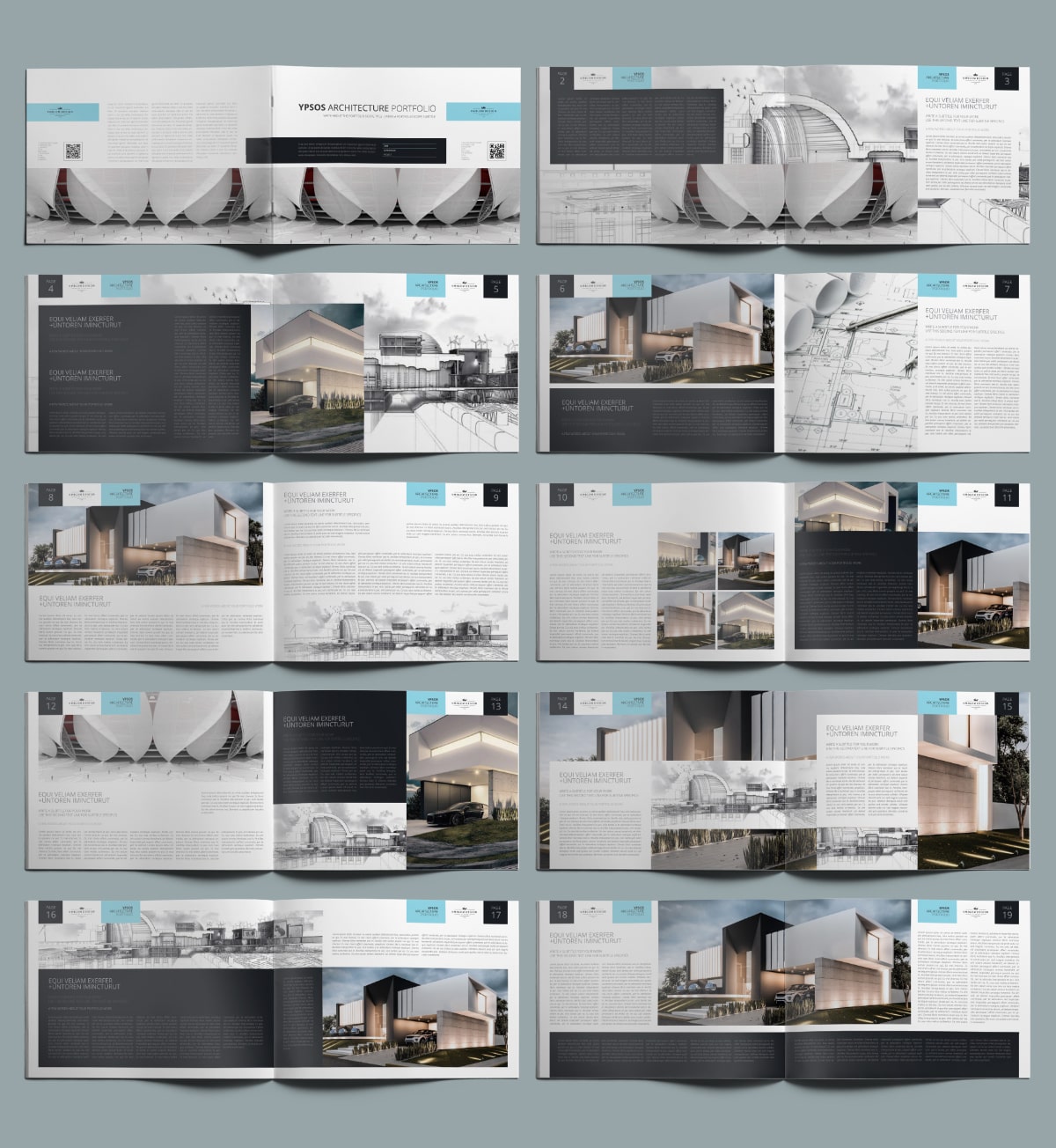 Ypsos Architecture Portfolio A4 Landscape - Layouts